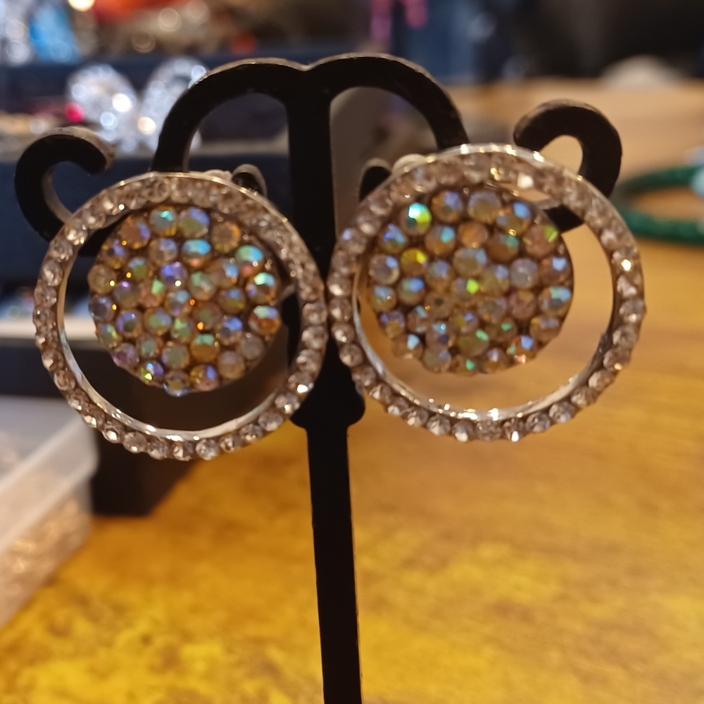 Crystal Statement Post Earrings - image 1